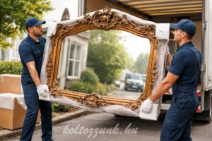 Nagy méretű tükör és üvegezett bútor biztonságos szállítása