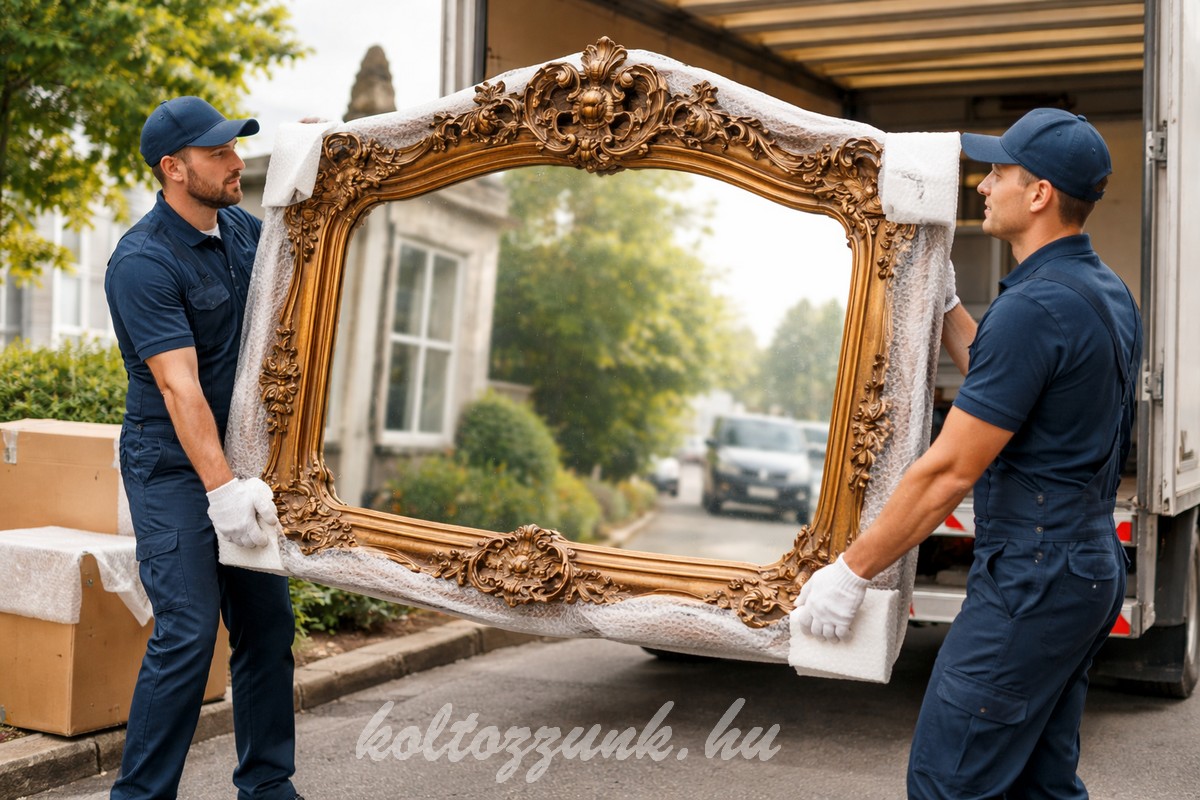 Nagy méretű tükör és üvegezett bútor biztonságos szállítása
